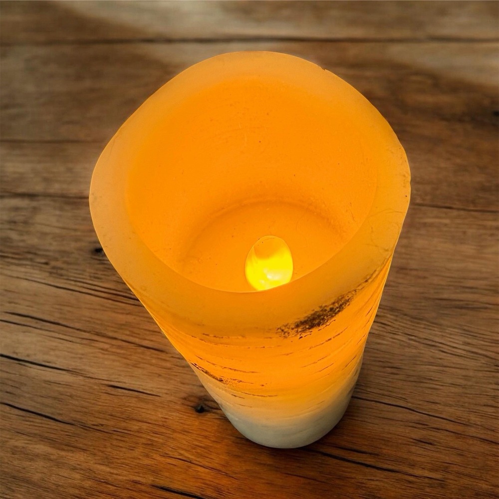 Set Of 9 Flameless Flickering LED Candles with Birch Bark Effect Battery Remotes - Picture 5 of 7